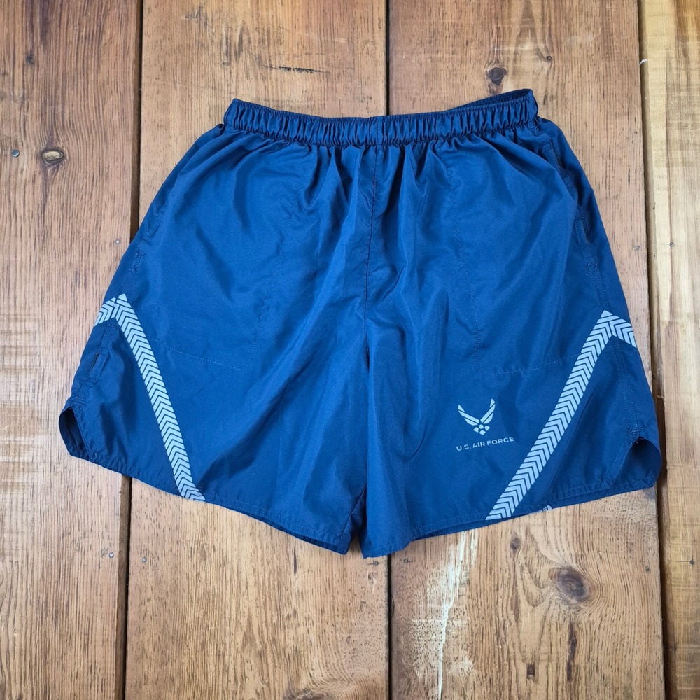 US Air Force Physical Training Shorts Navy Blue Reflective Size Medium